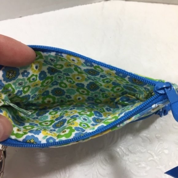 Vera Bradley Floral Coin & Key English Meadow Quilted Wallet 6x3.5" - Picture 4 of 5